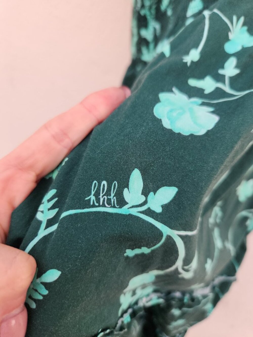 Hill House Ellie Nap Smocked Midi Dress in Green Botanical - Picture 4 of 7